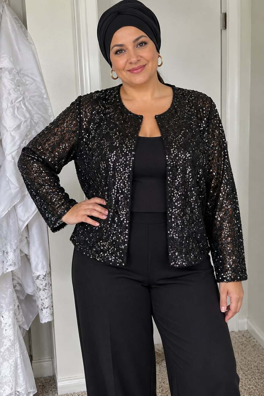 Crop Jacket Black Open Front Party Blazer Label Missing